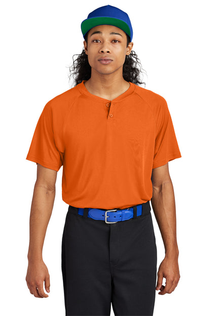 Front View of DeepOrange Sport-Tek PosiCharge Competitor 2-Button Henley ST359 plain