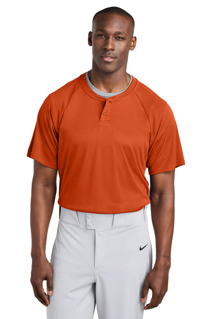 Front View of DeepOrange Sport-Tek PosiCharge Competitor 2-Button Henley ST359 plain