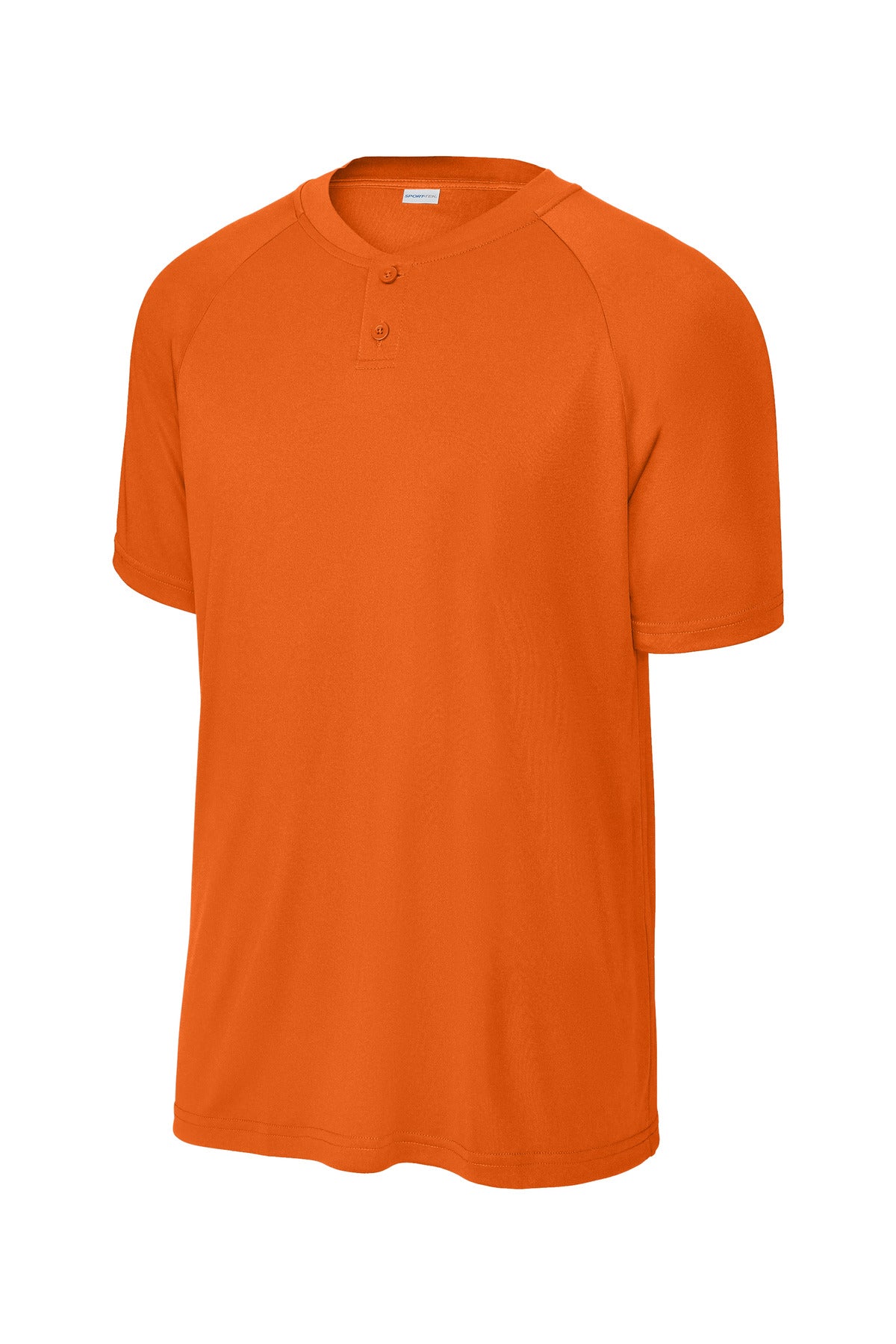 Front View of DeepOrange Sport-Tek PosiCharge Competitor 2-Button Henley ST359 plain