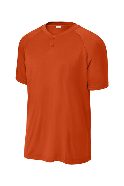 Front View of DeepOrange Sport-Tek PosiCharge Competitor 2-Button Henley ST359 plain