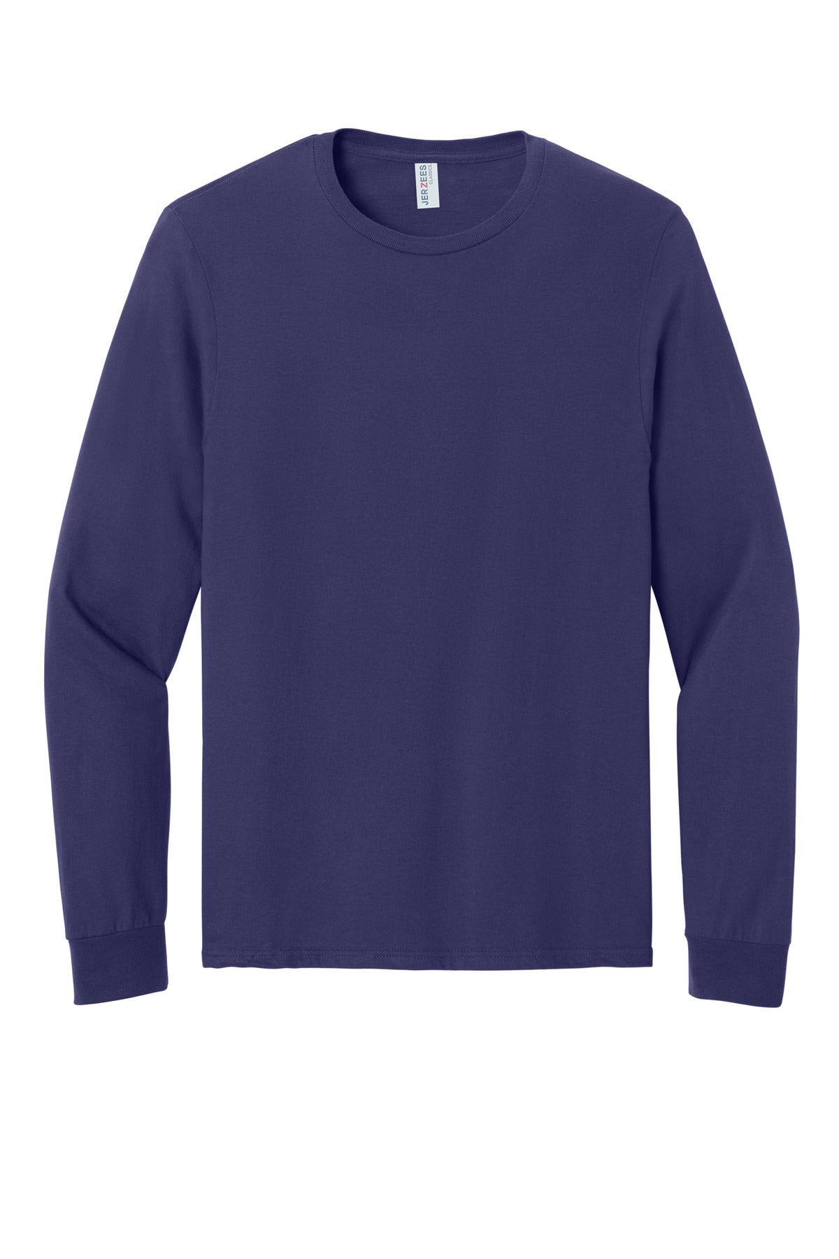 Front View of DeepPurple Jerzees Classics Unisex Cotton Long Sleeve T-Shirt 363L plain