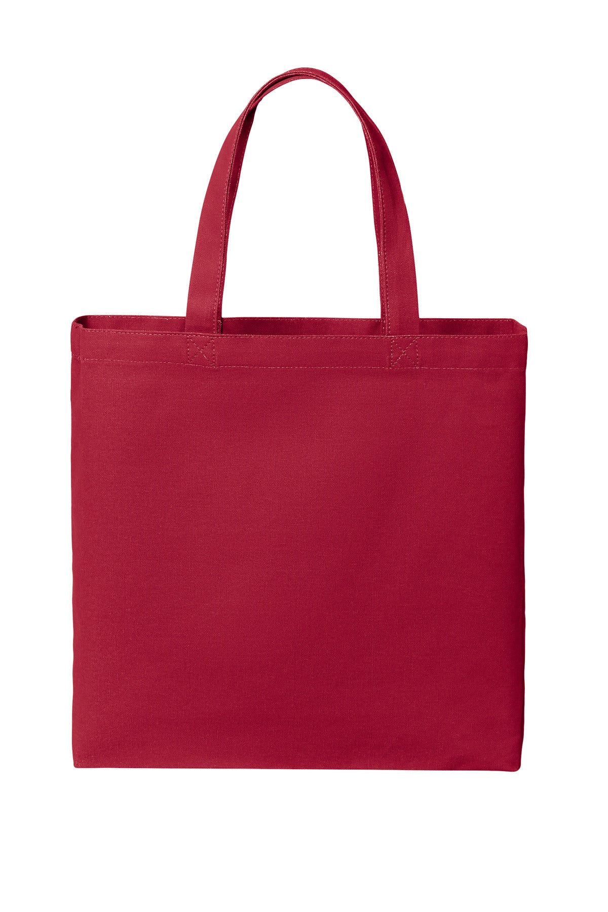 Front View of DeepRed Port Authority Cotton Canvas Tote BG424 plain