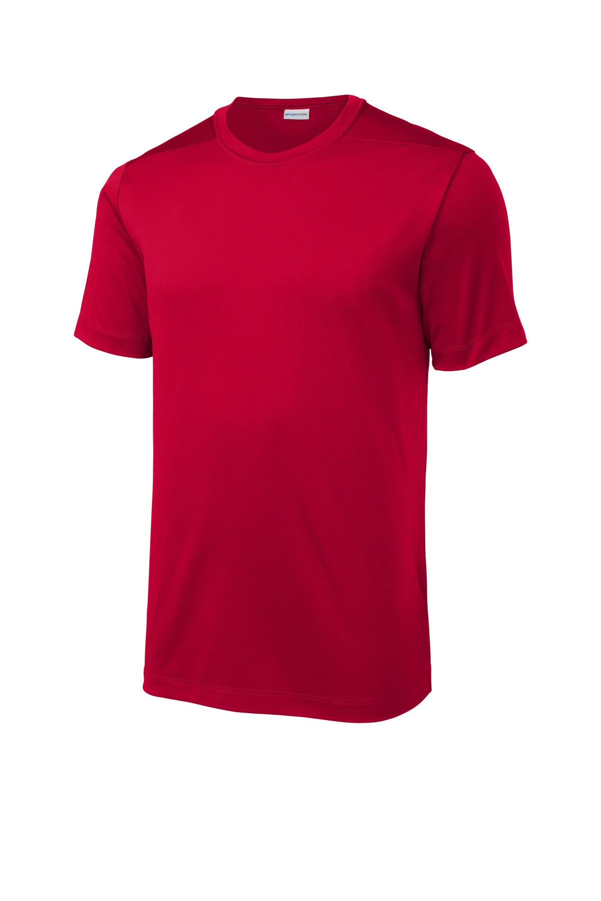 Front View of DeepRed Sport-Tek Posi-UV Pro Tee. ST420 plain