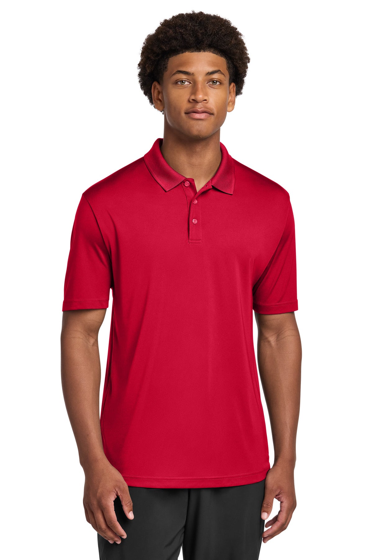 Front View of DeepRed Sport-Tek PosiCharge Re-Compete Polo ST725 plain