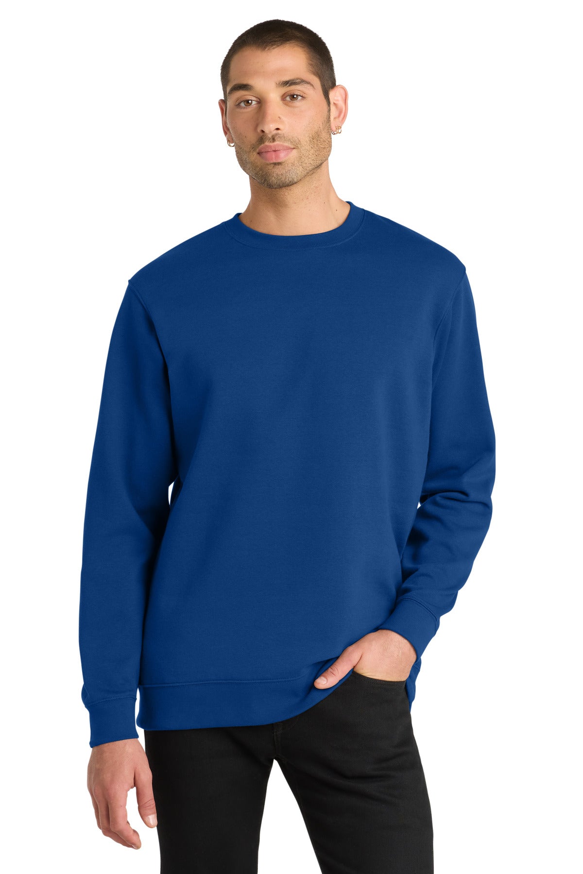 Front View of DeepRoyal District V.I.T. Fleece Crew DT6104 plain