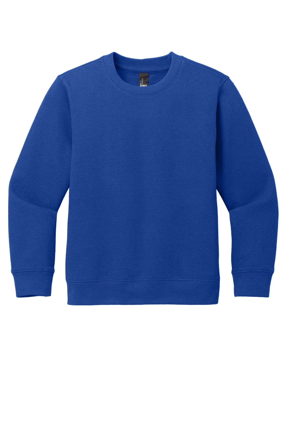 Front View of DeepRoyal District Youth V.I.T. Fleece Crew DT6104Y plain