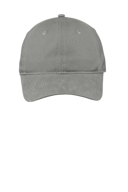 Front View of DeepSmoke Port Authority Soft Brushed Canvas Cap. CP96 plain