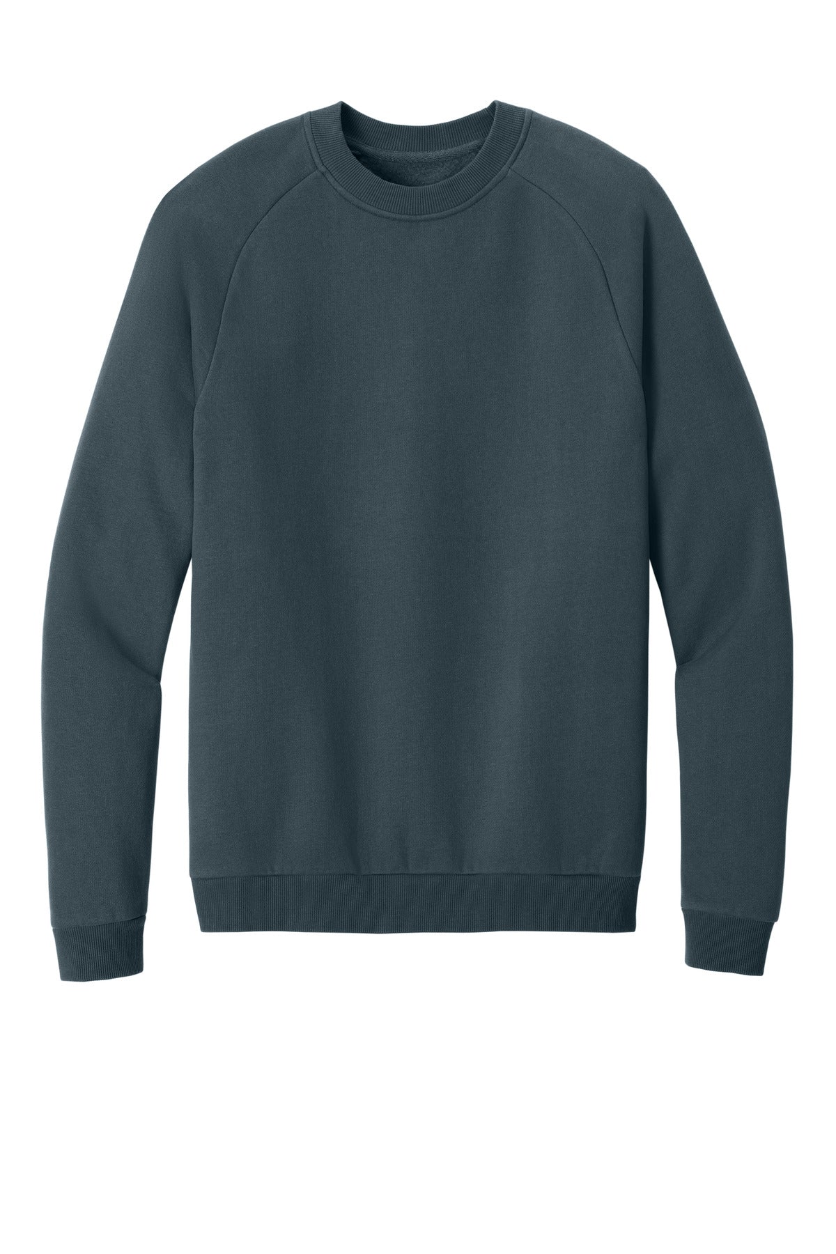 Front View of DeepStlBlu District Cloud Fleece Crew DT7804 plain