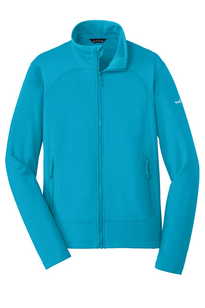 Front View of Denali Blue Eddie Bauer Highpoint Fleece Jacket. EB240 plain