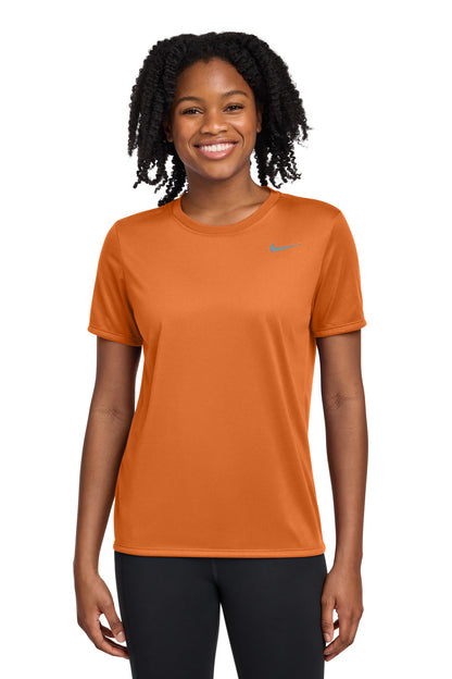 Front View of DesertOrng Nike Women's Team rLegend Tee DV7312 plain