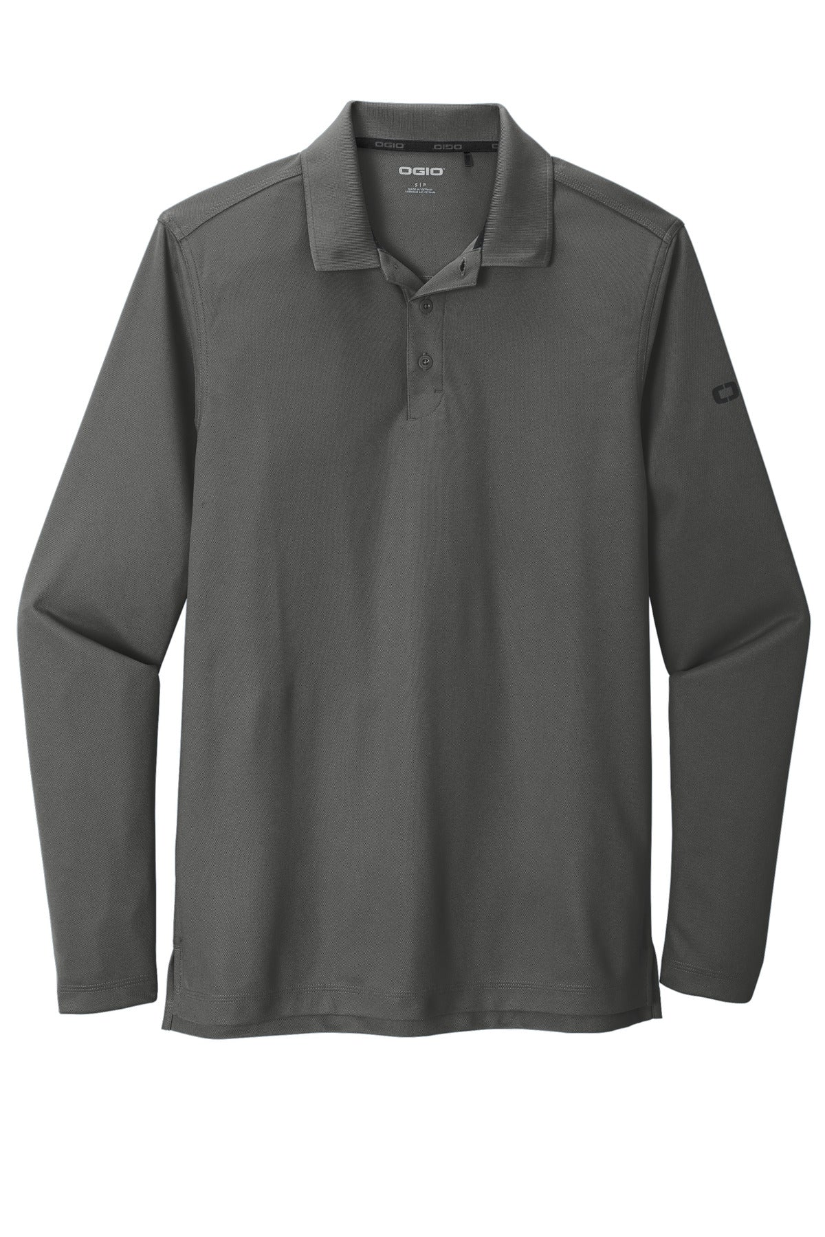 Front View of Diesel Grey OGIO Caliber2.0 Long Sleeve OG105 plain