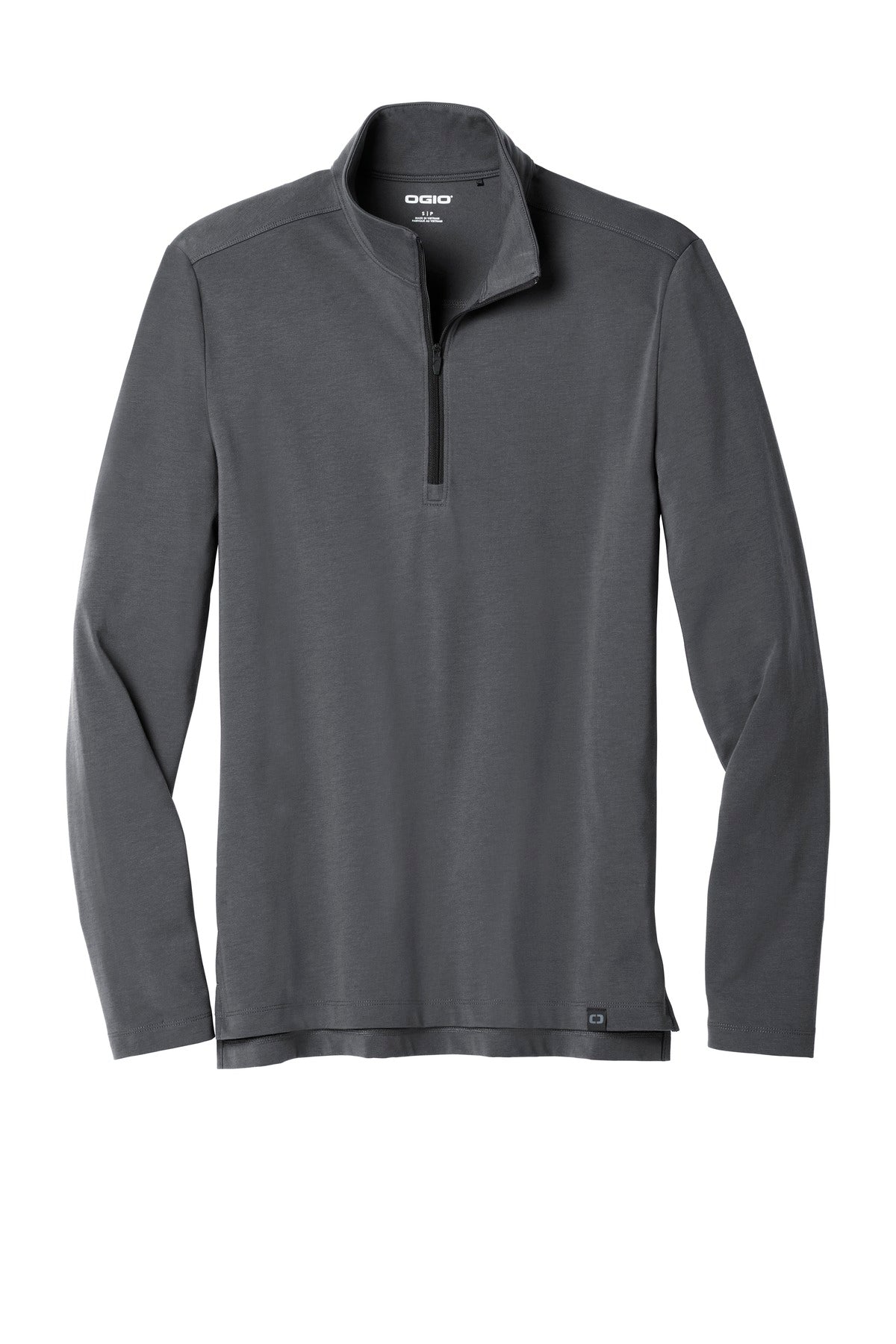Front View of Diesel Grey OGIO Limit 1/4-Zip. OG139 plain