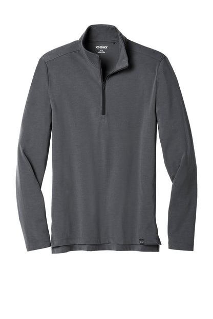 Front View of Diesel Grey OGIO Limit 1/4-Zip. OG139 plain
