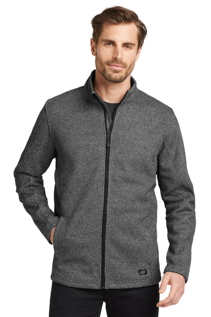 Front View of Diesel Gry Hth OGIO Grit Fleece Jacket. OG727 plain