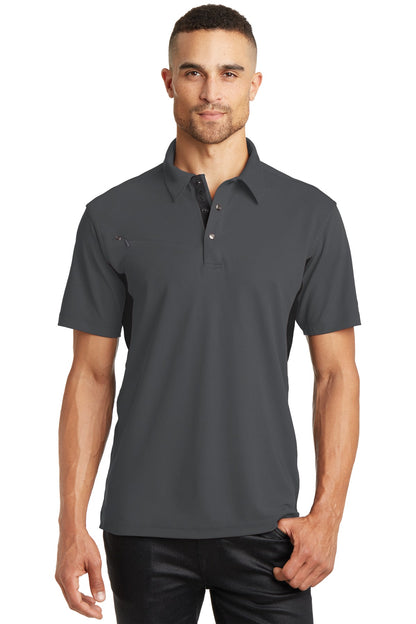 Front View of Diesel Gry/Bkt OGIO - Accelerator Polo. OG102 plain