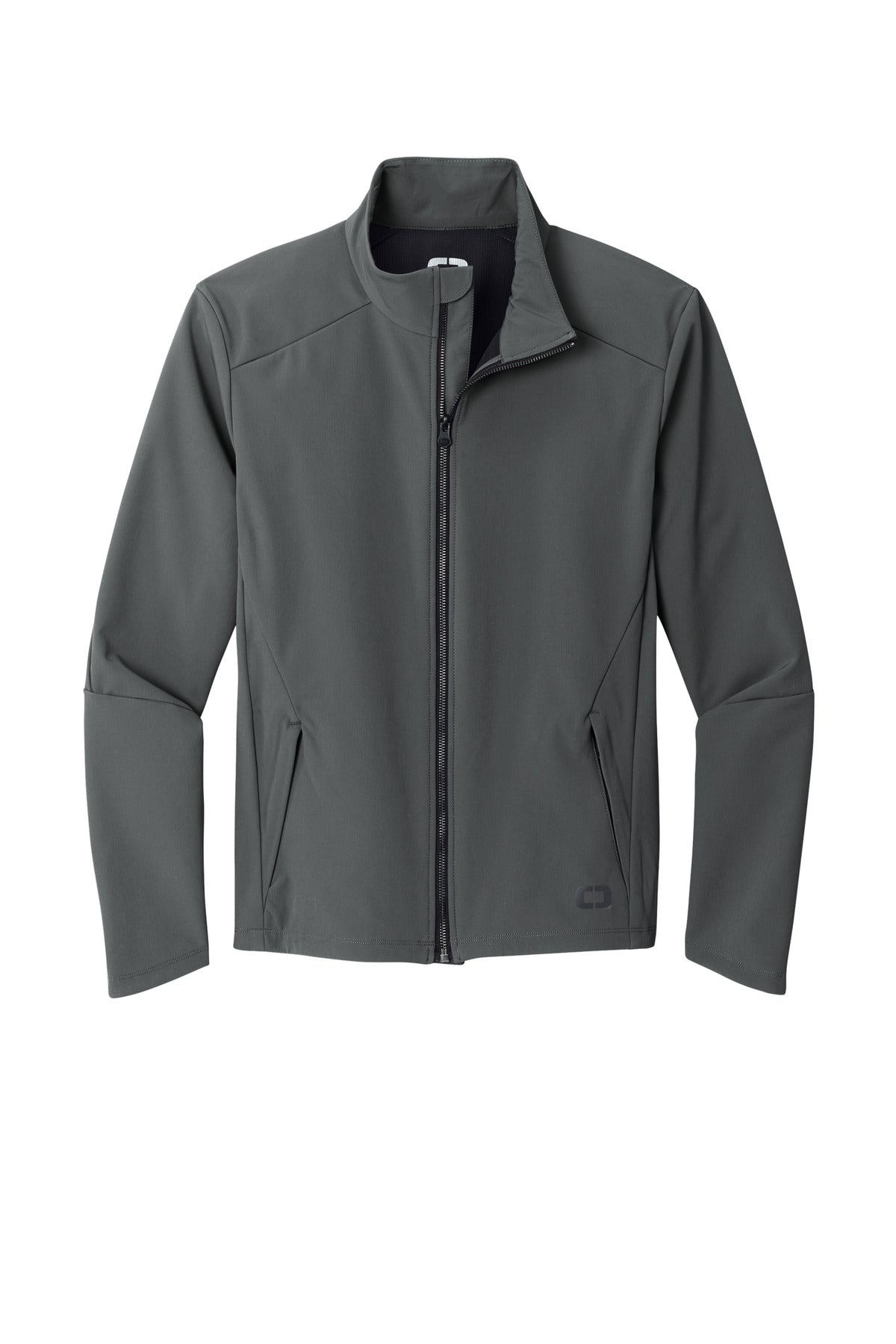 Front View of DieselGrey OGIO Commuter Full-Zip Soft Shell OG755 plain