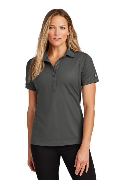 Front View of DieselGrey OGIO - Jewel Polo. LOG101 plain