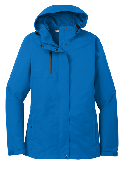 Front View of Direct Blue Port Authority Women's All-Conditions Jacket. L331 plain