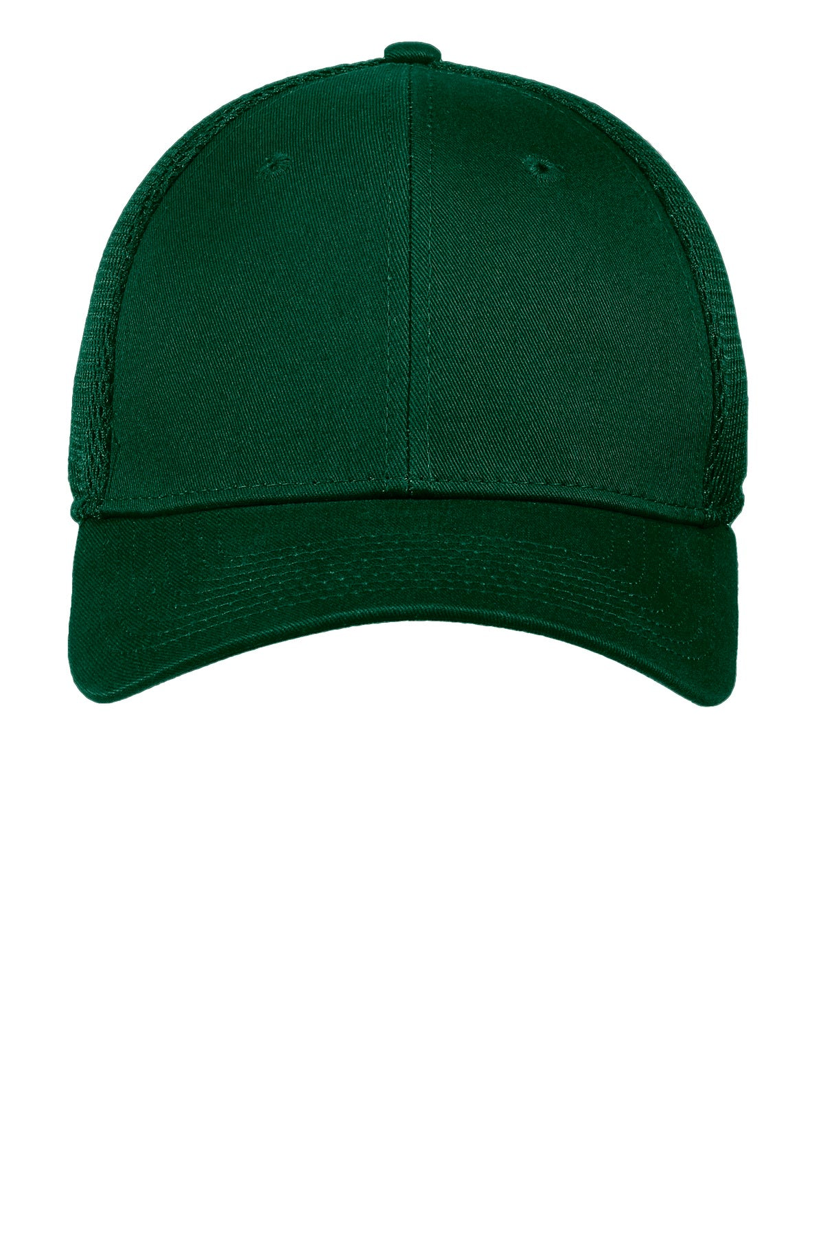Front View of Dk Grn/Dk Grn New Era - Stretch Mesh Cap. NE1020 plain