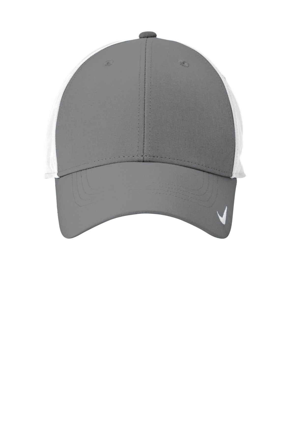 Front View of DkGy/White Nike Dri-FIT Legacy Cap NKFB6447 plain