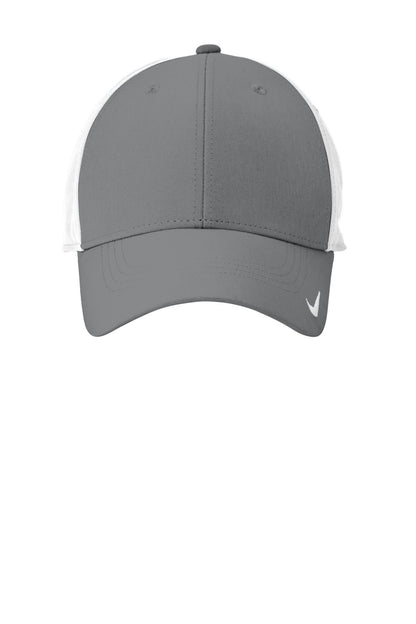 Front View of DkGy/White Nike Dri-FIT Legacy Cap NKFB6447 plain
