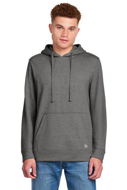 Front View of DkHtGry New Era Comeback Fleece Pullover Hoodie NEA550 plain