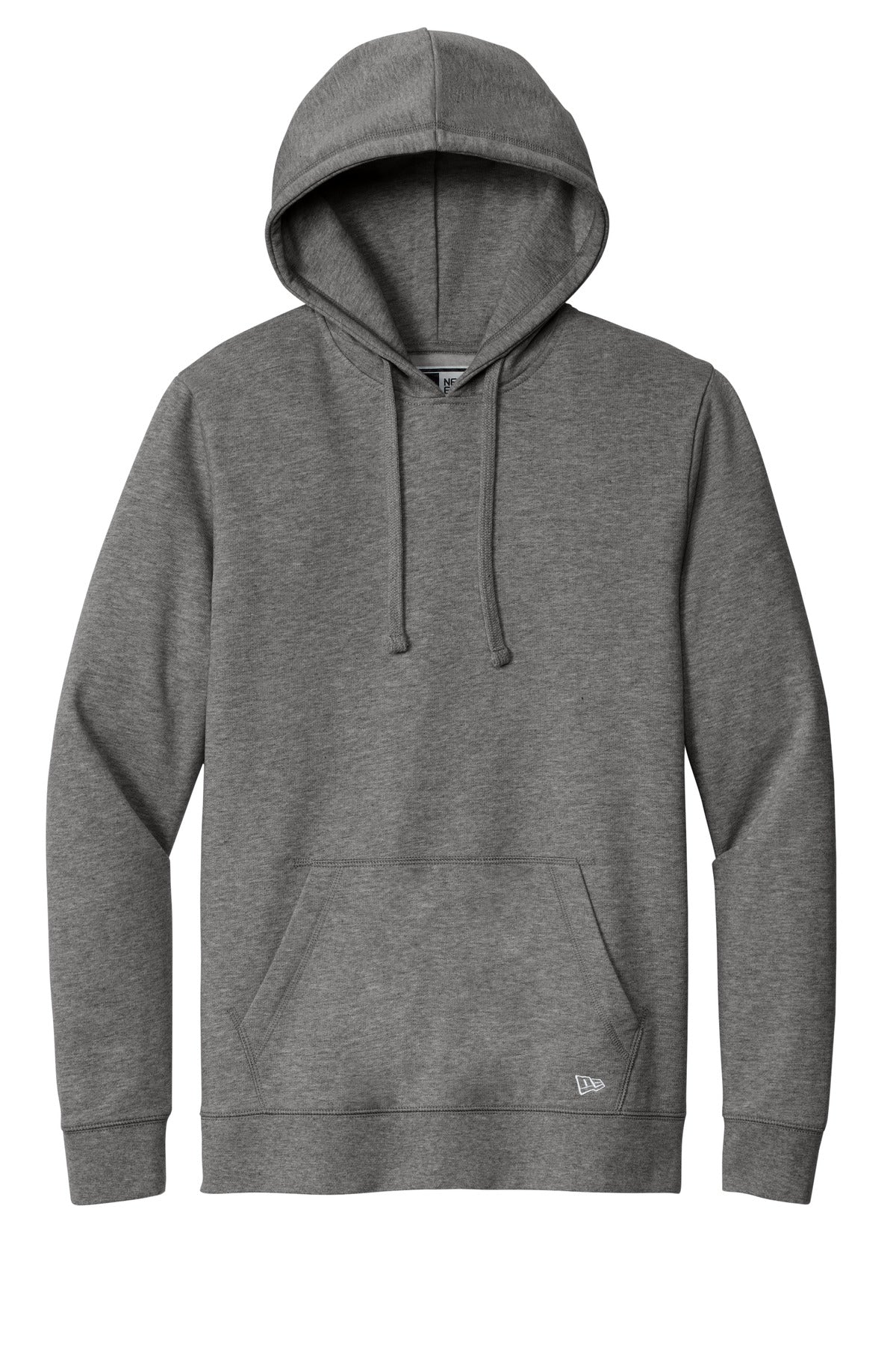 Front View of DkHtGry New Era Comeback Fleece Pullover Hoodie NEA550 plain