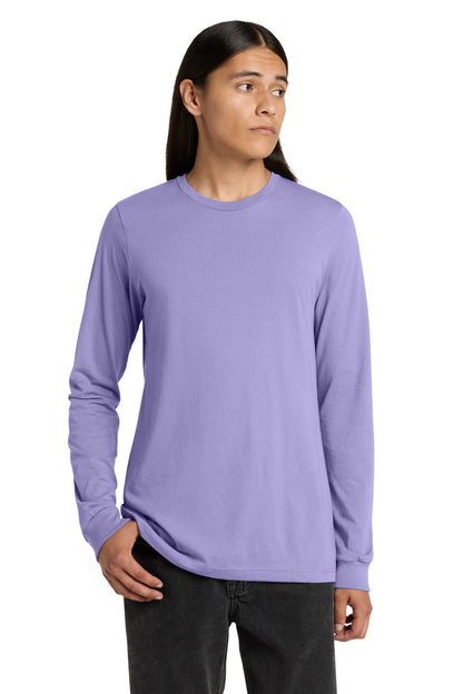 Front View of DkLavender BELLA+CANVAS Unisex Jersey Long Sleeve Tee. BC3501 plain