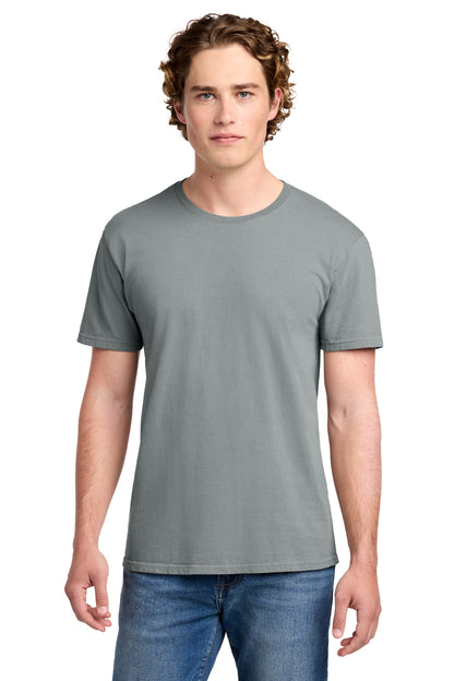 Front View of Dove Grey Port & Co Beach Wash Garment-Dyed Tee. PC099 plain
