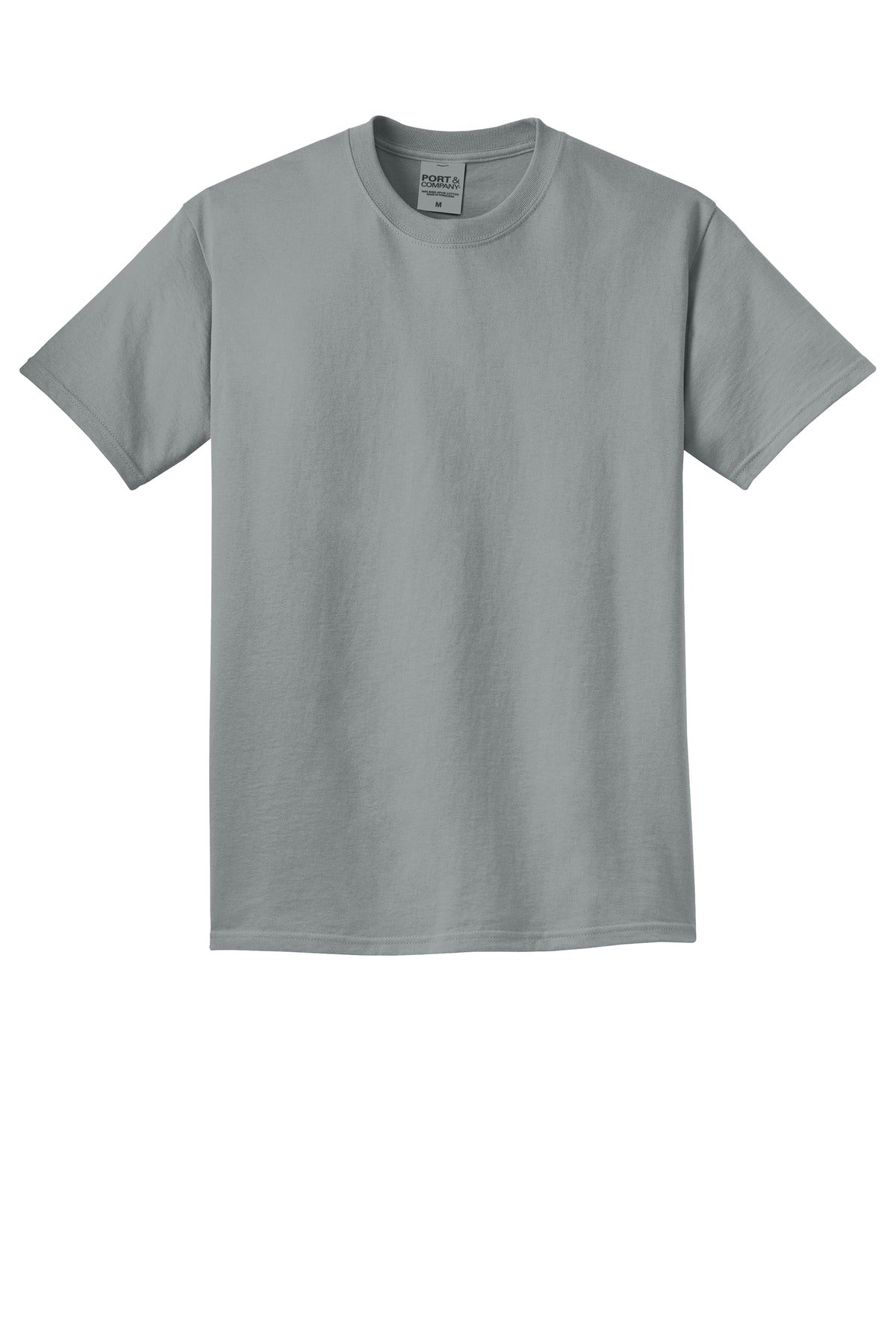 Front View of Dove Grey Port & Co Beach Wash Garment-Dyed Tee. PC099 plain