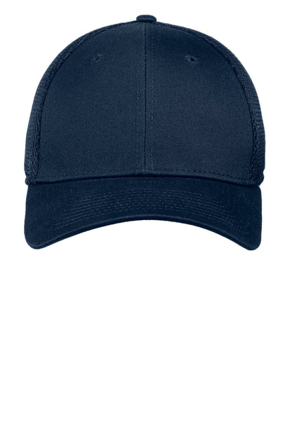 Front View of Dp Navy/Dp Nvy New Era - Stretch Mesh Cap. NE1020 plain