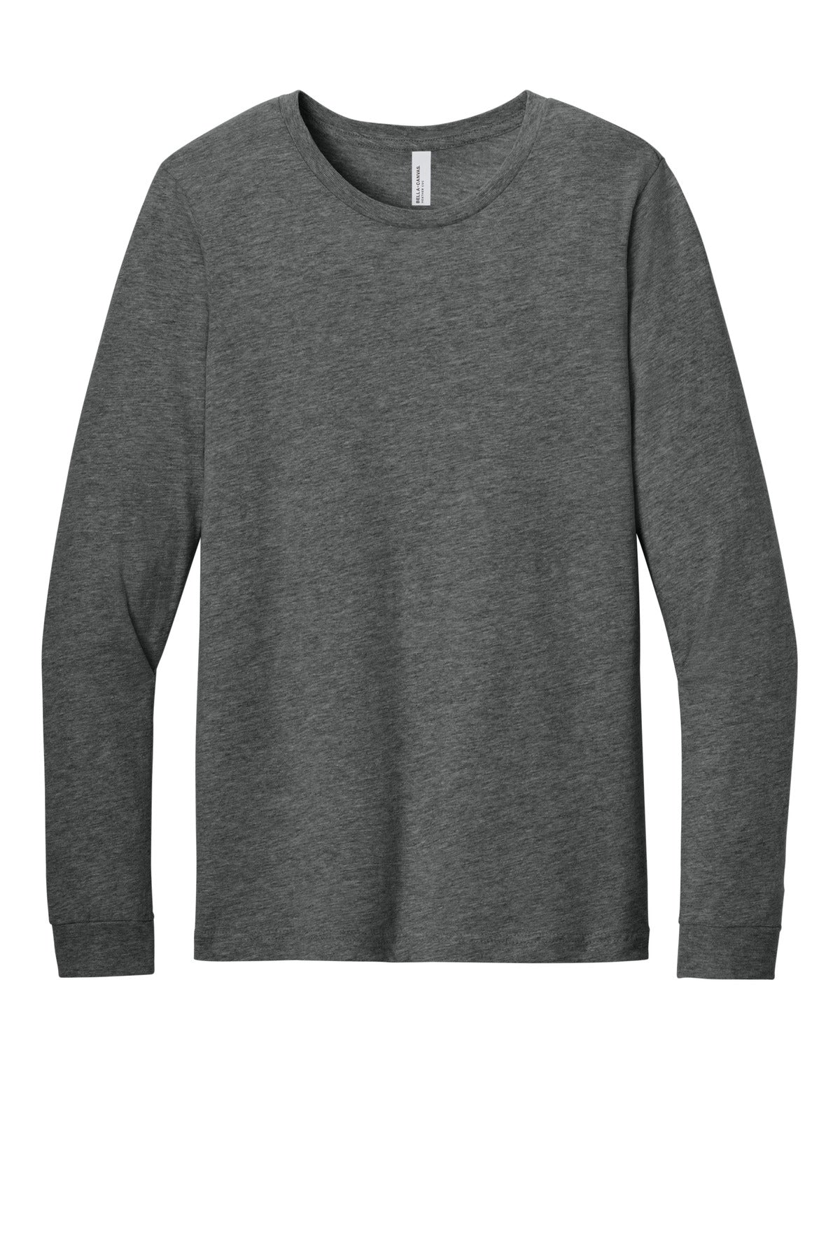 Front View of DpHeather BELLA+CANVAS Unisex Heather CVC Long Sleeve Tee BC3501CVC plain