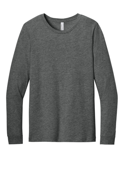 Front View of DpHeather BELLA+CANVAS Unisex Heather CVC Long Sleeve Tee BC3501CVC plain