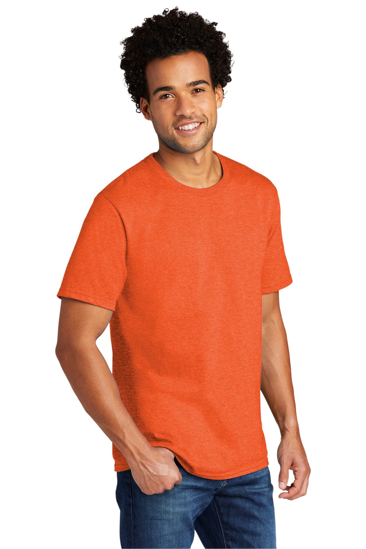 Front View of DpOrHthr Port & Co Tri-Blend Tee. PC330 plain