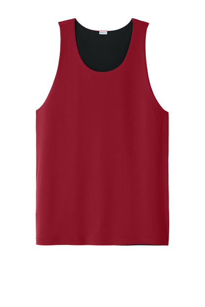 Front View of DpRd/Blk Sport-Tek PosiCharge Competitor Rev Tank ST551 plain