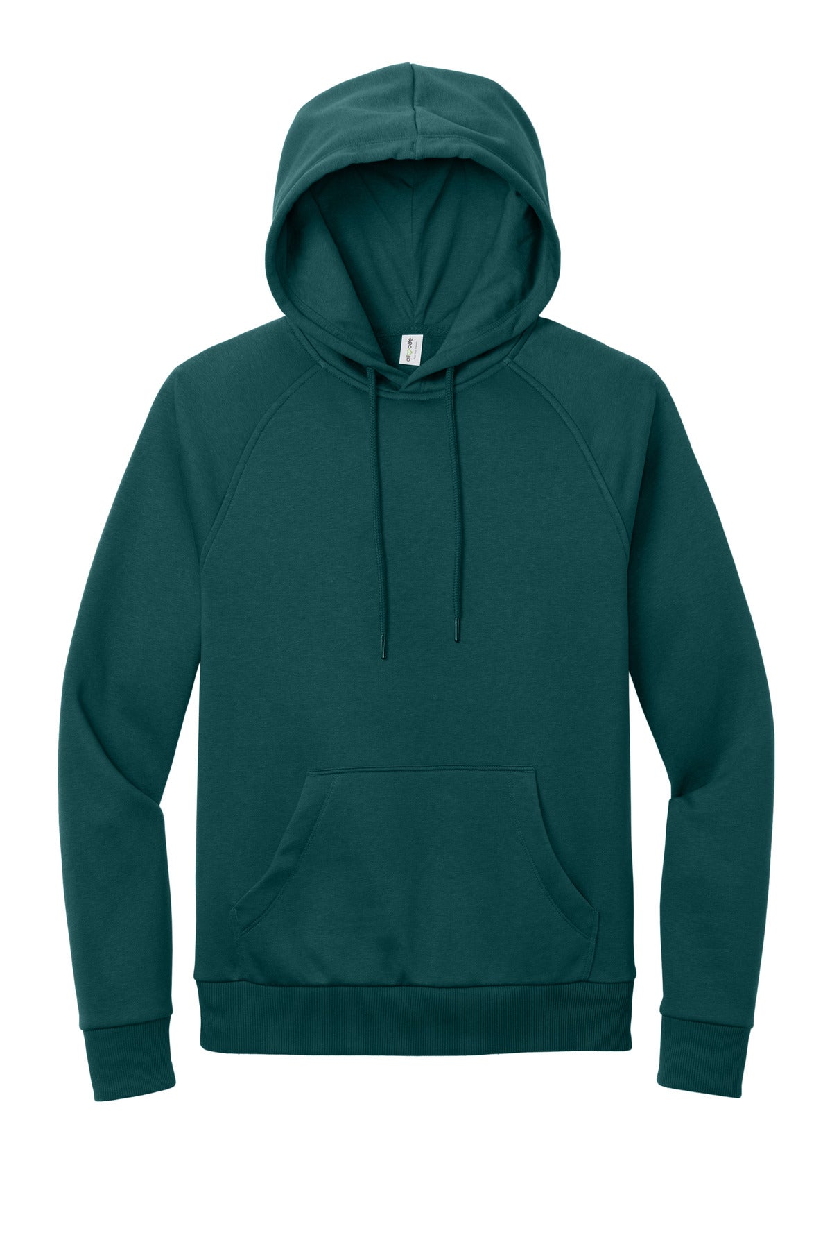 Front View of DpSeaGreen Allmade Unisex Organic CVC Fleece Pullover Hoodie AL5000 plain