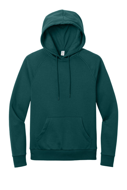 Front View of DpSeaGreen Allmade Unisex Organic CVC Fleece Pullover Hoodie AL5000 plain
