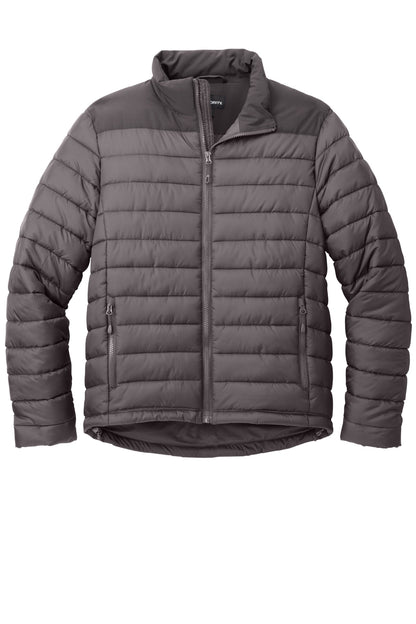 Front View of DpSm/GrySm Port Authority Horizon Puffy Jacket J364 plain
