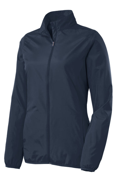 Front View of Dress Blue Nvy Port Authority Women's Zephyr Full-Zip Jacket. L344 plain