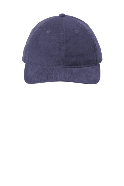 Front View of DsBlNavy Port Authority Light Corduroy Dad Cap C973 plain