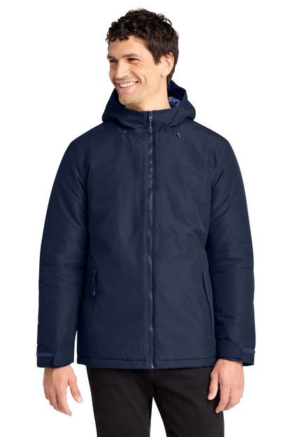 Front View of DsBlNavy Port Authority Venture Waterproof Insulated Jacket J362 plain