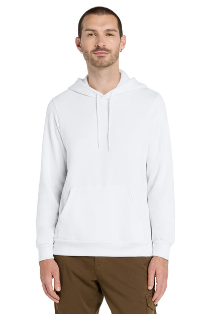 Front View of DTG White BELLA+CANVAS Unisex Sponge Fleece Pullover Hoodie. BC3719 plain