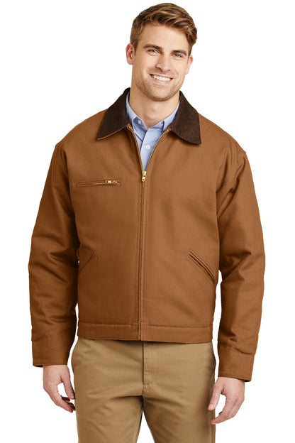 Front View of Duck Brown CornerStone - Duck Cloth Work Jacket. J763 plain