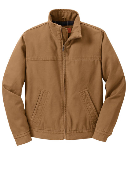 Front View of Duck Brown CornerStone Washed Duck Cloth Flannel-Lined Work Jacket. CSJ40 plain