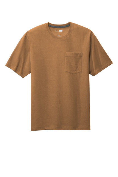 Front View of Duck Brown CornerStone Workwear Pocket Tee CS430 plain