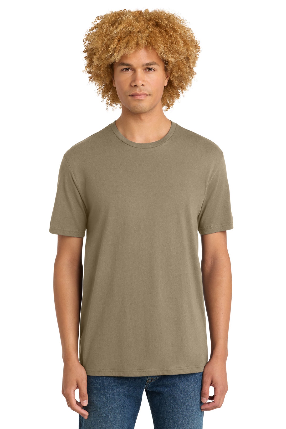 Front View of Dune District Perfect Weight Tee. DT104 plain