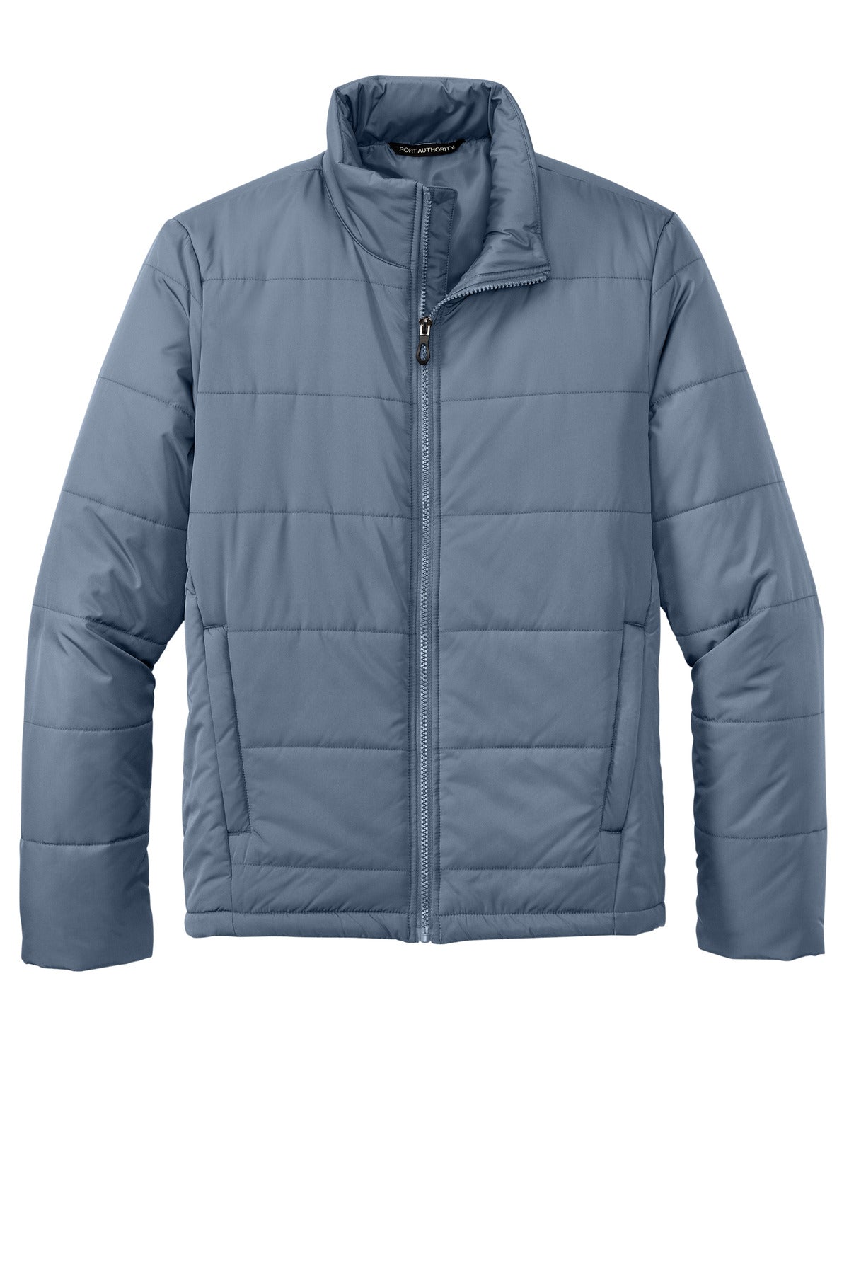 Front View of DuskBlue Port Authority Puffer Jacket J852 plain
