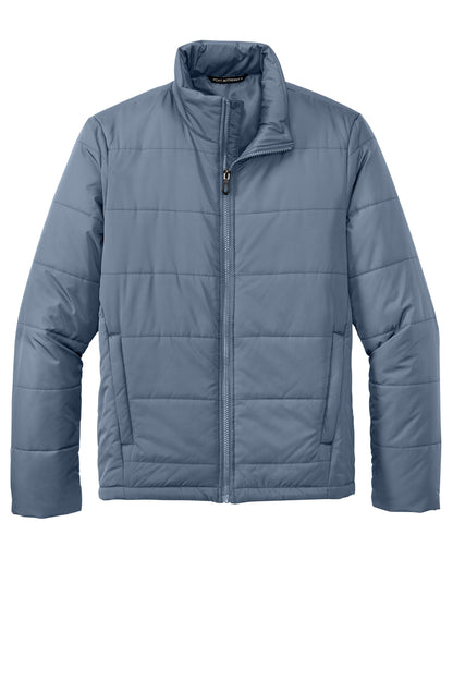 Front View of DuskBlue Port Authority Puffer Jacket J852 plain