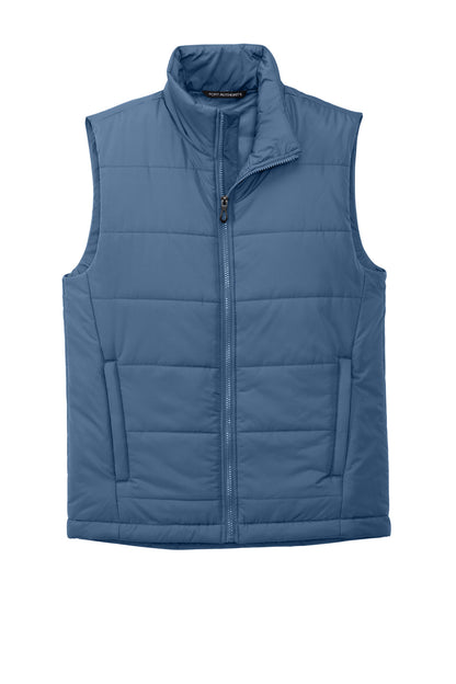 Front View of DuskBlue Port Authority Puffer Vest J853 plain