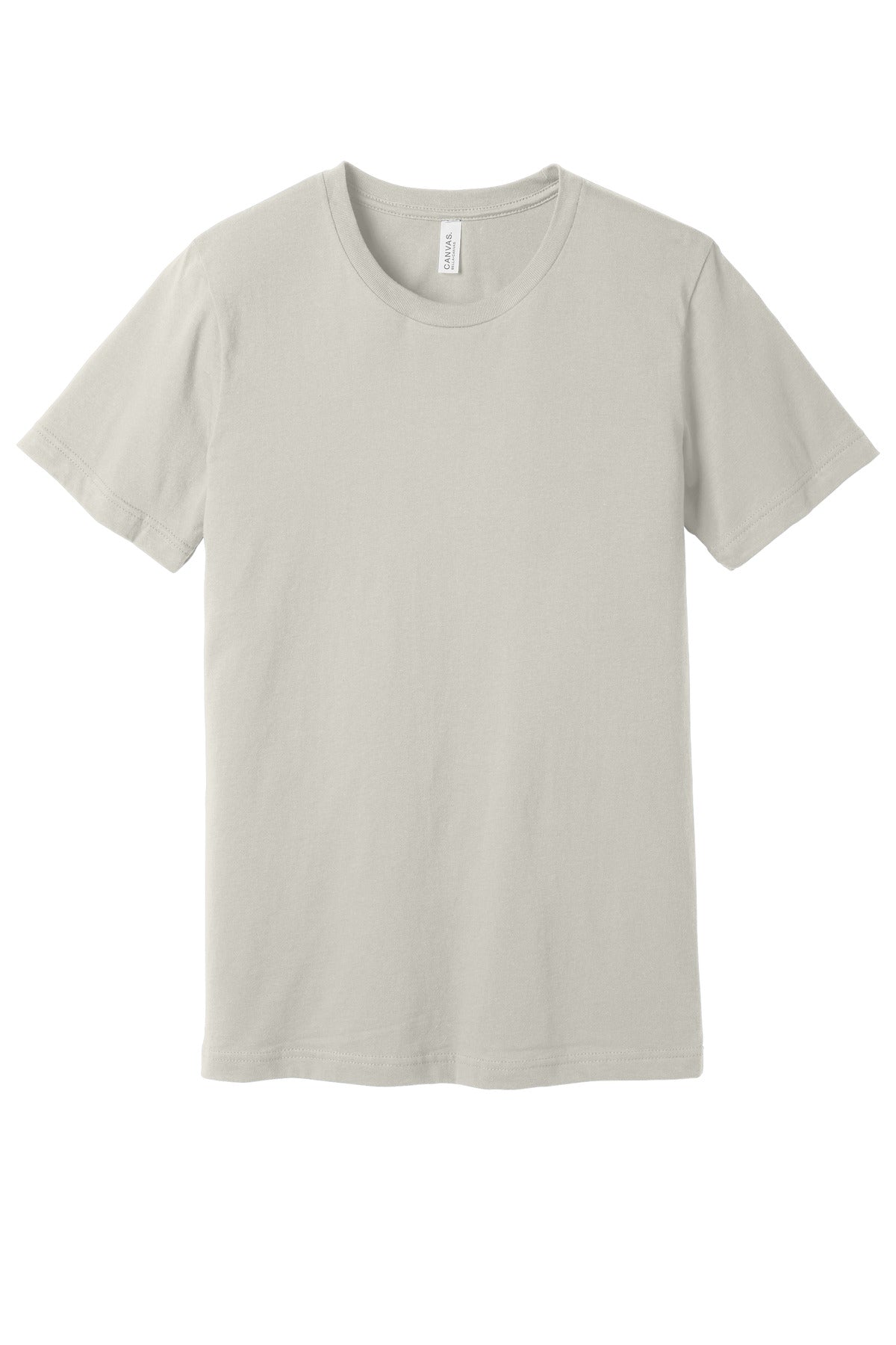 Front View of Dust BELLA+CANVAS Unisex Jersey Short Sleeve Tee. BC3001 plain